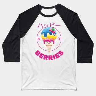 Japanese Kawaii Ice cream berries Baseball T-Shirt